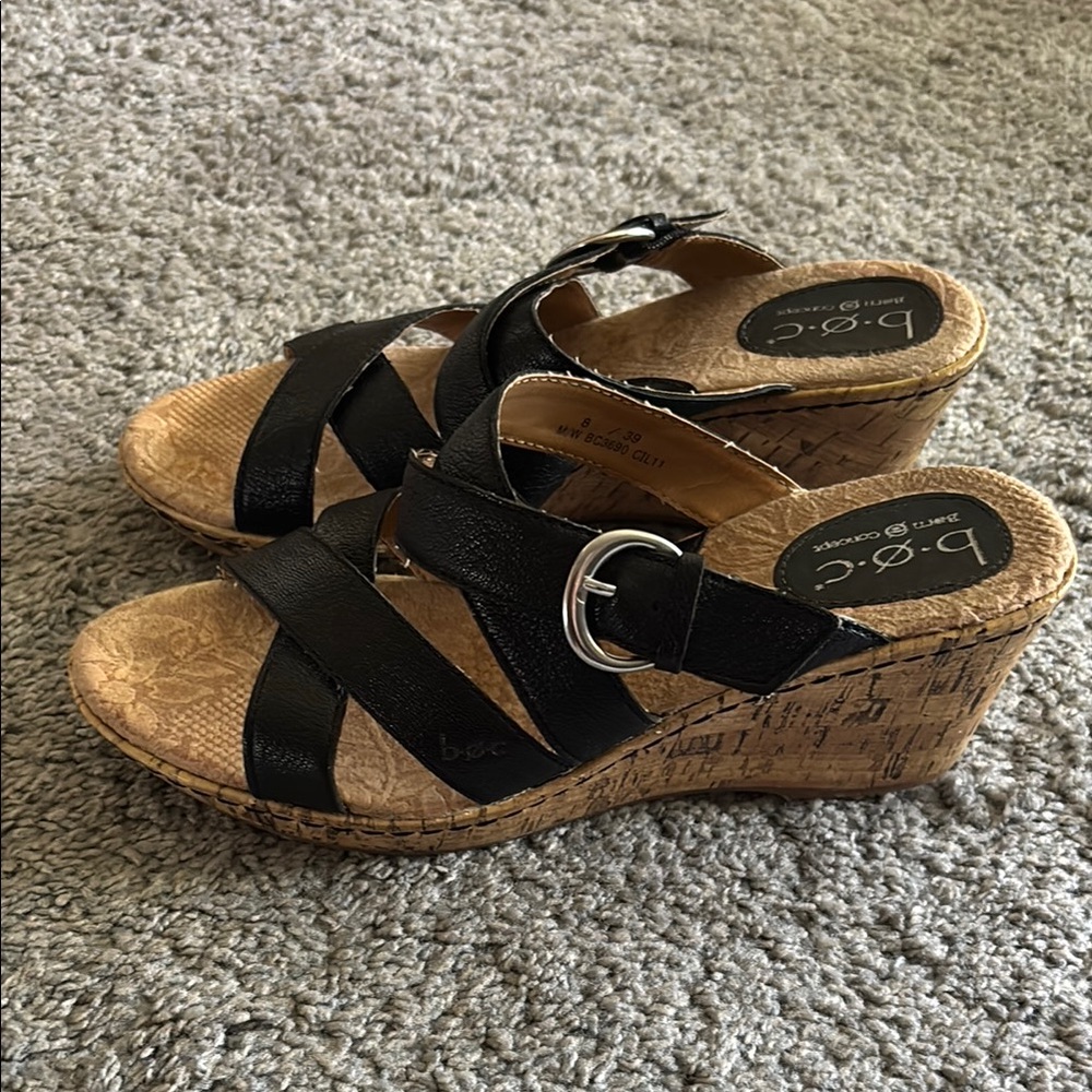 b.o.c.  Wedge Sandals with Cork Heel